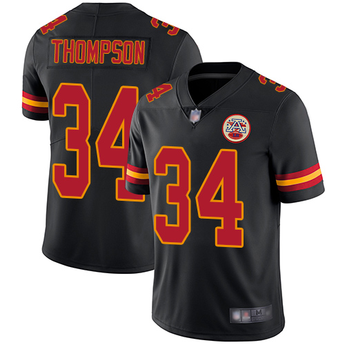 Men Kansas City Chiefs #34 Thompson Darwin Limited Black Rush Vapor Untouchable Football Nike NFL Jersey